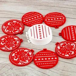Wholesale Christmas decorations Nordic red painted wooden Christmas pendant Christmas gift Ornament