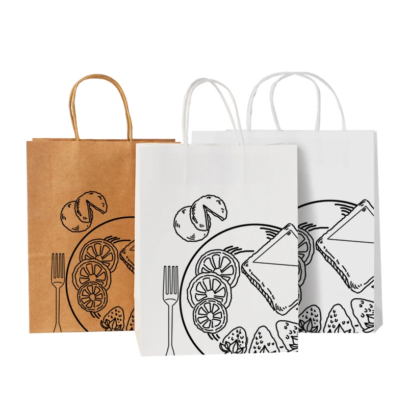 Machines making kraft paper bag wholesale kraft food packing bag with handle