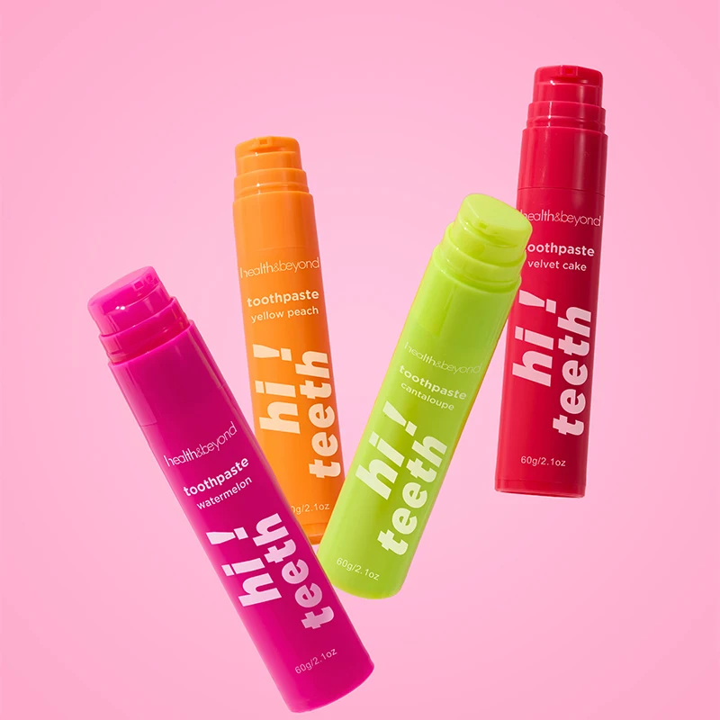 hi teeth Flavored Toothpaste Wholesale Toothpaste Fruit Flavored Mint Watermelon peach cantaloupe 60g Toothpaste