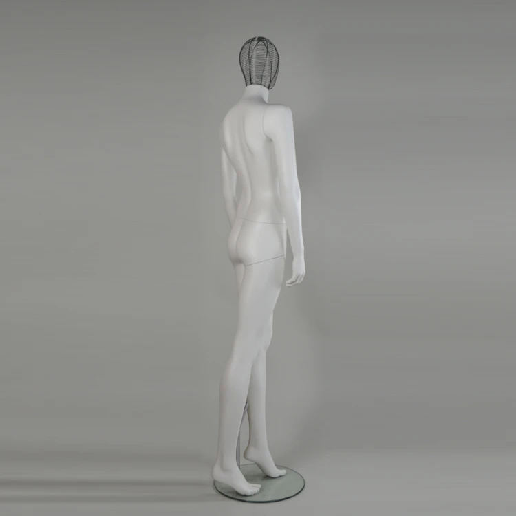 Factory direct sales standing woman mannequin fiberglass female full body mannequin with iron wire head for cloth store display