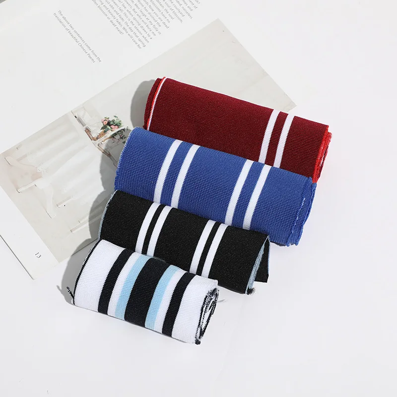 Custom rib knit 1x1 polyester flat knit solid color cuffs and hem for jackets and sportswear