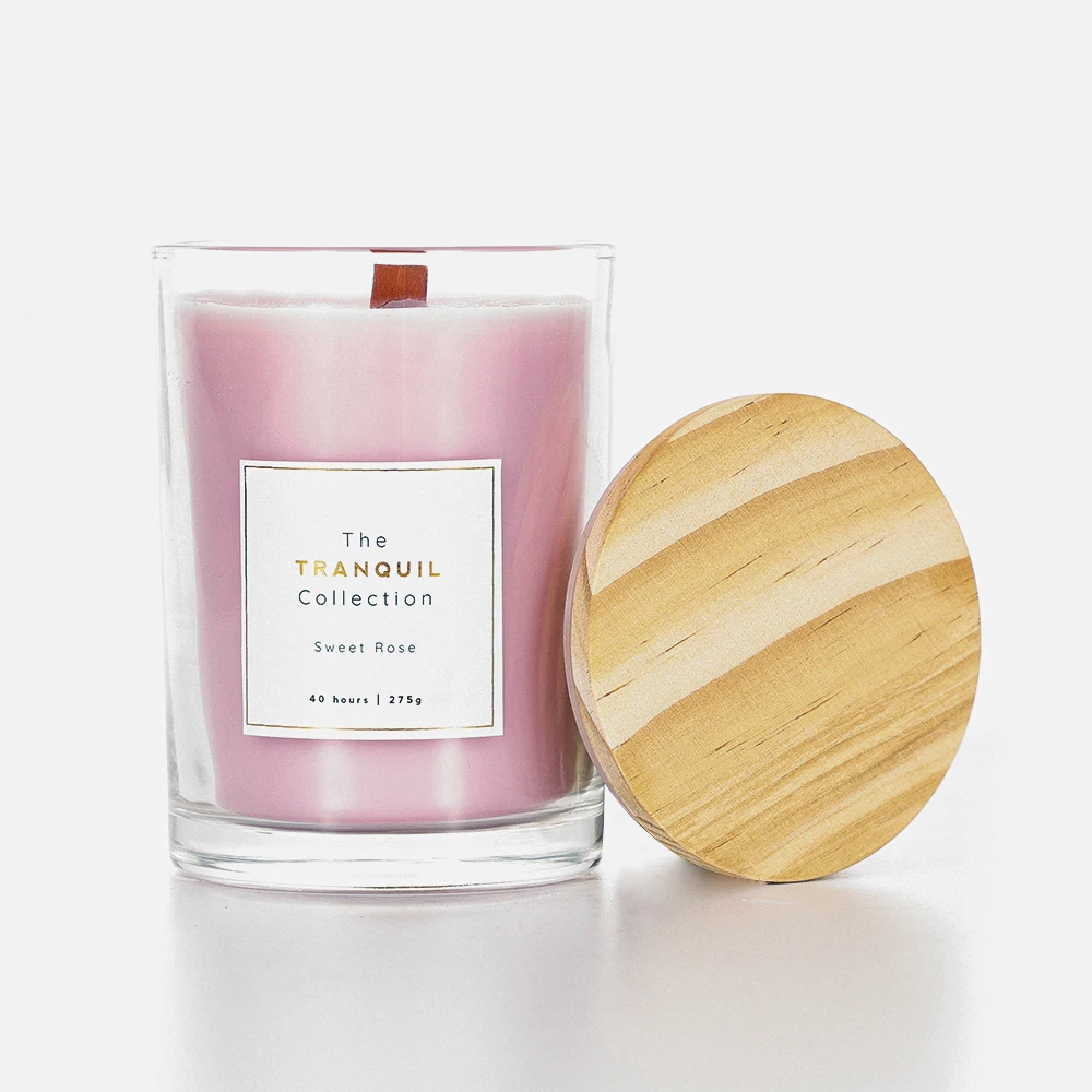 2024 AROMA HOME Candles & Home Fragrance Private Label Candles Cotton Wick wooden lid  Soy Glass Candles With Lid And Gift Box