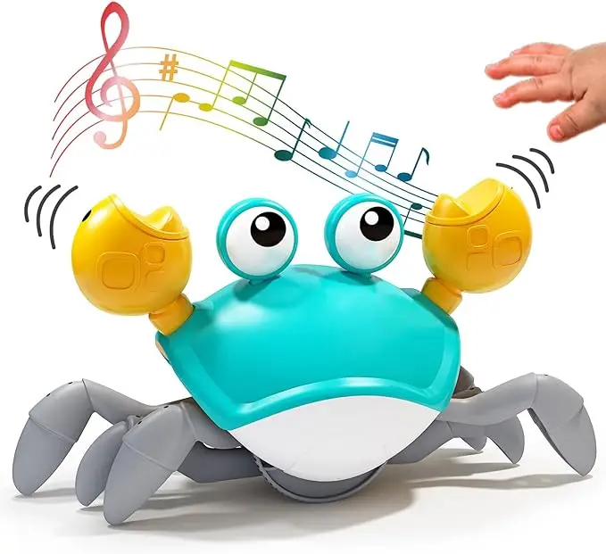 2024 new Crawling Crab Toy usb charging electric induction Crab with Music & Lights (USB Charging, Speed & Sound Control)