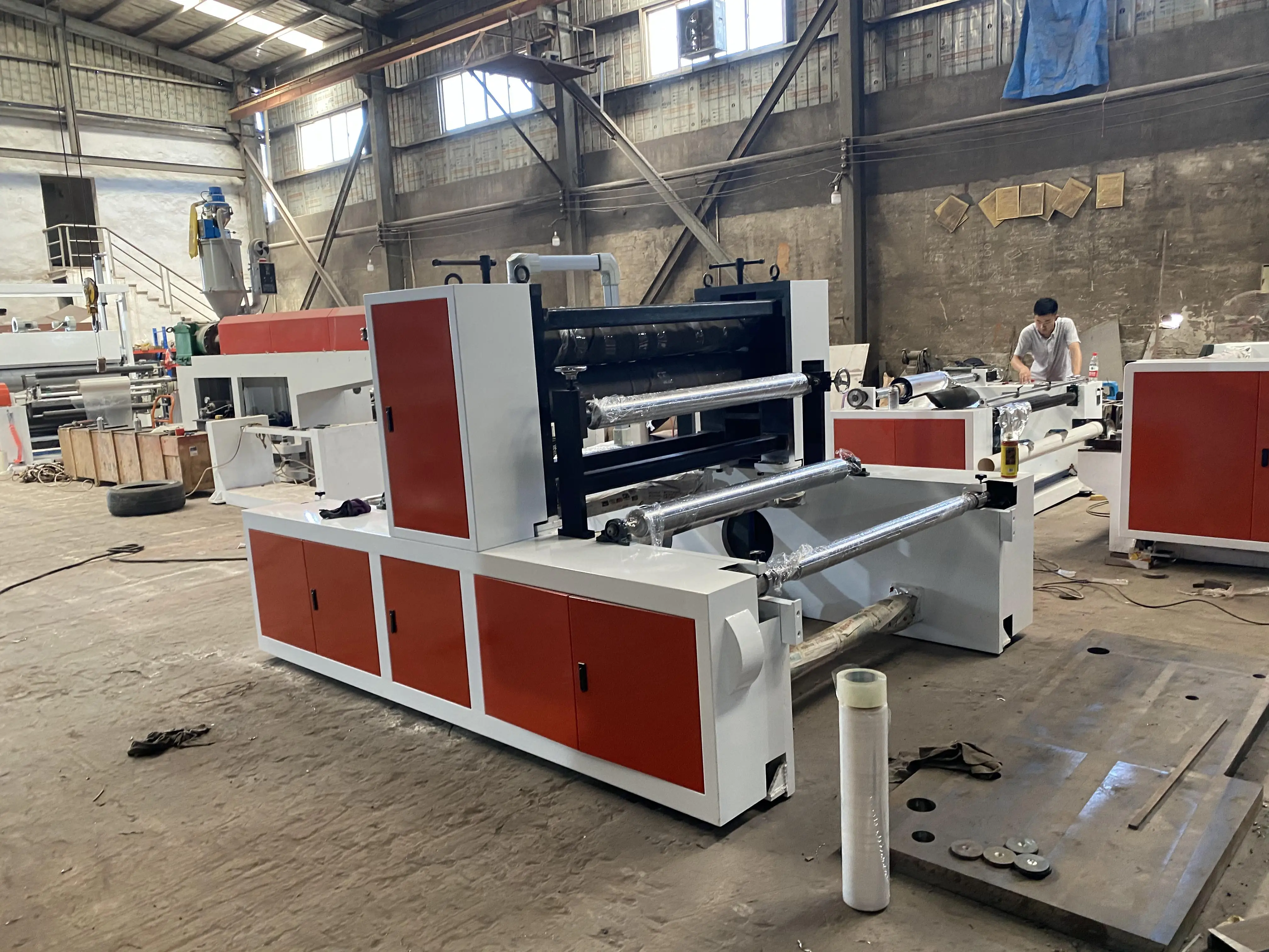 Automatic Embossing Perforated Rewinding Washroom Toilet Paper Roll Machine