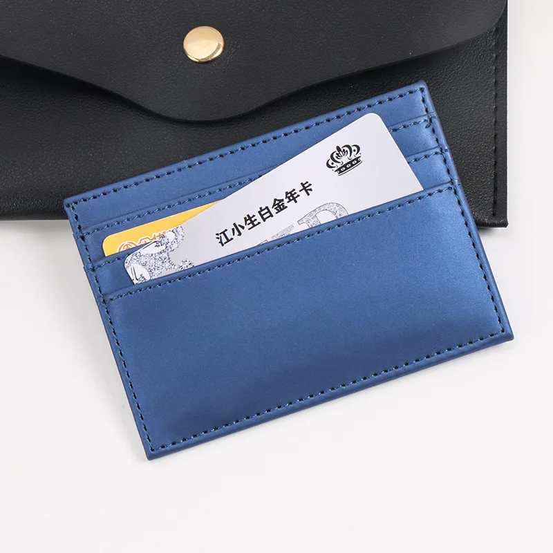 Promotions Custom Coin Purse Front Pocket Unisex Slim Credit Card Case Holder ID Business Mens Womens Pu Leather Thin Wallet
