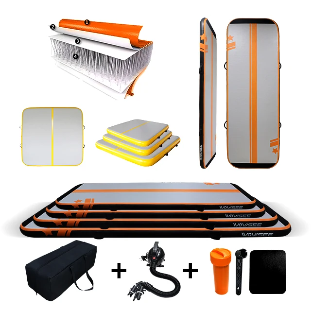 ready to ship 3M 5M 6M 8M 10M 12M inflatable gym air tumble track tumbling mat home airtrack for gymnastics