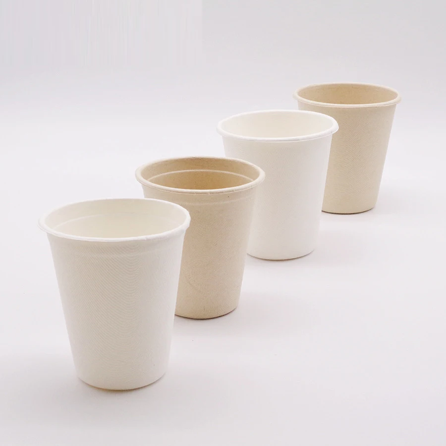 EcoNewLeaf Biodegradable Disposable Sugarcane Bagasse Pulp Paper Coffee Cup Drinking Cup