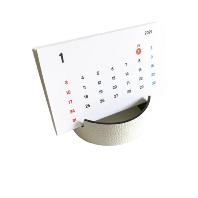 2021 Hot Selling New Fashion  Creative PU leather calendar stand Mini desktop phone stand