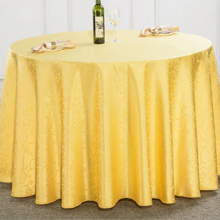 Topfinel Factory Price Round 120'' Solid White Table Cloth for Hotel