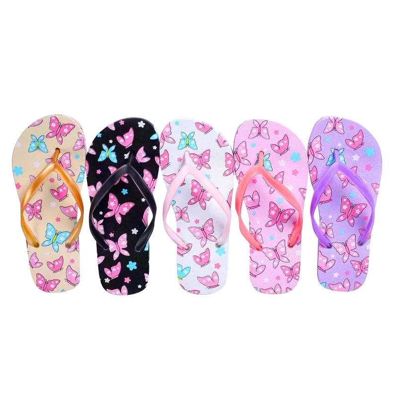 Female Summer Slippers Casual Flat Beach Shoes with PE Insole Cheap Flip Flop for Ladies