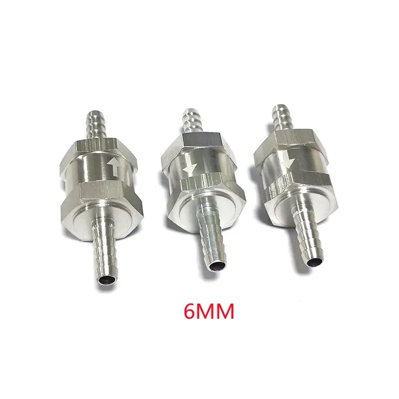 One Way 4/6/8/10/12/14mm 6 Size Valves Aluminium Alloy Fuel Non Return Check Valve One Way Fit Carburettor Aluminum Alloy Check