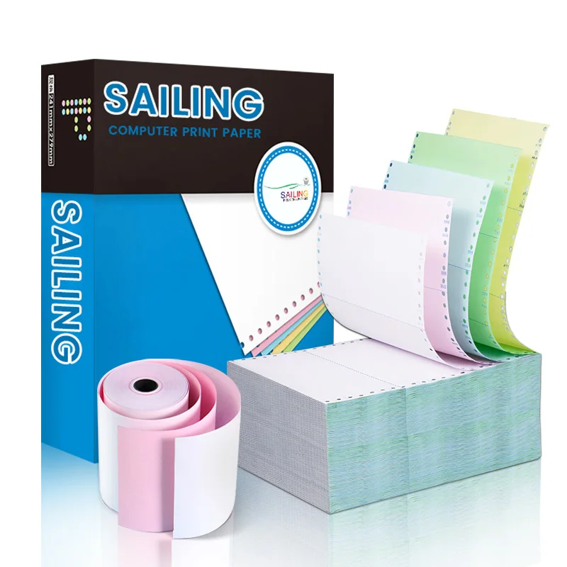 Wholesale Print Colour A4 Size 2 Ply 3 Plys Continuous Carbonless Copy Computer Papers