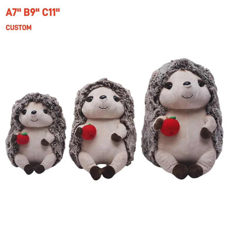 Plush lifelike wild animal hedgehog plush toy customize hot sale stuffed animal toys manufacturer soft stuffed hedgehog