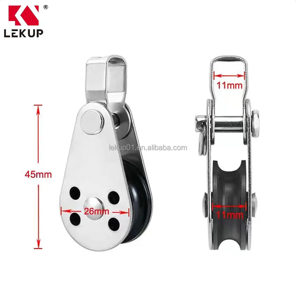 Runner Kayak Boat Parts Accessories Stainless Steel Nylon Marine Pulley Single Sheave Snatch Block Pulley Blocks Rope