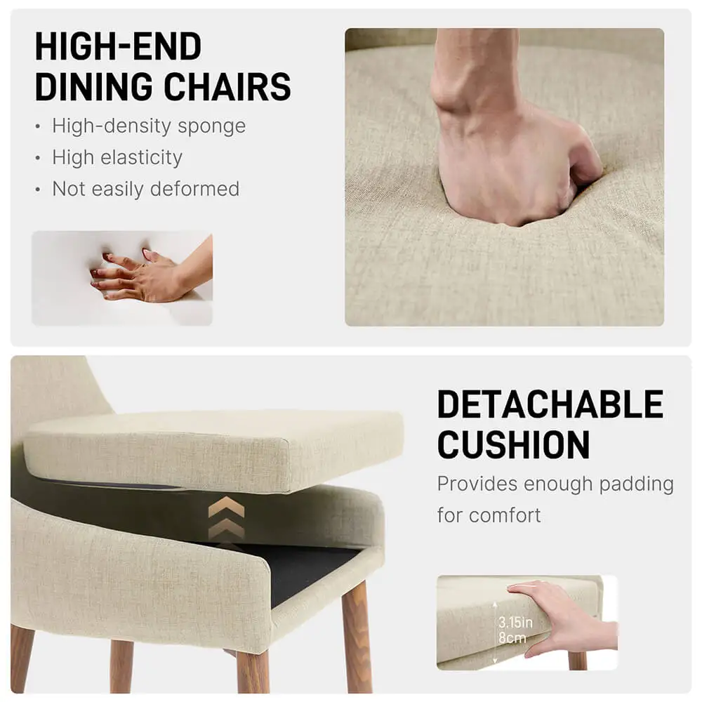 Hot sale Hight Backrest Leisure Armchair Dining Room Chair Solid Wood Legs Fabric Upholster Restaurant chair Dining Chairs