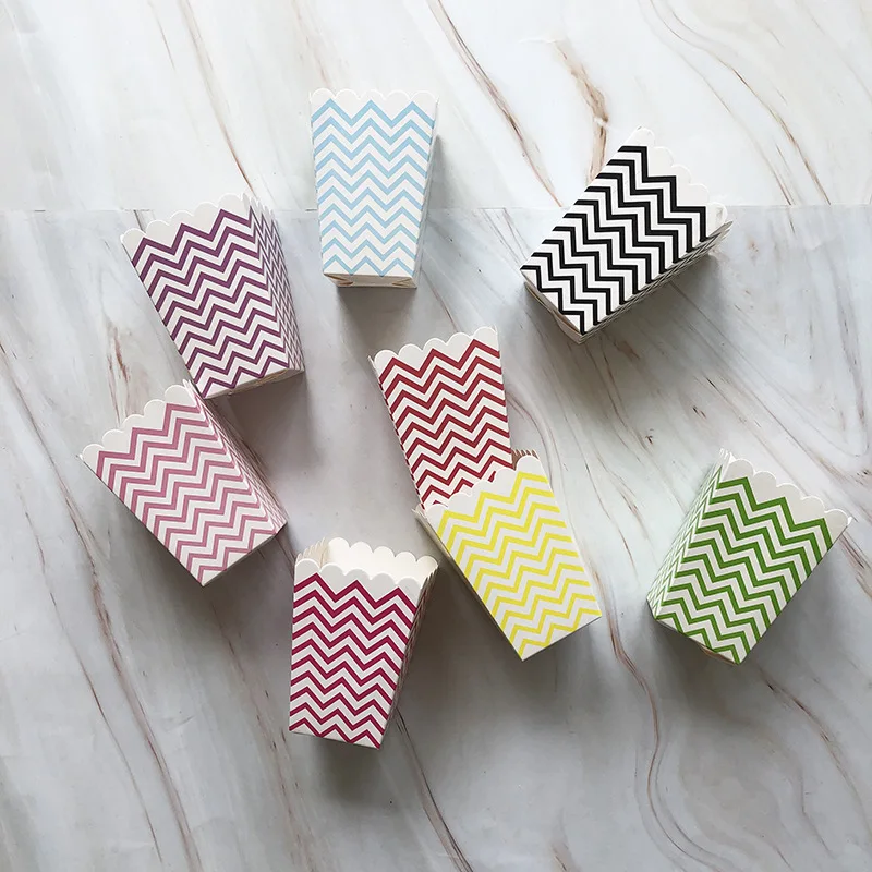 Wholesale Disposable Colorful Multicolor Takeaway Fried Chicken Potato Chips Fries Snack Food Pack Paper Popcorn Packaging Box