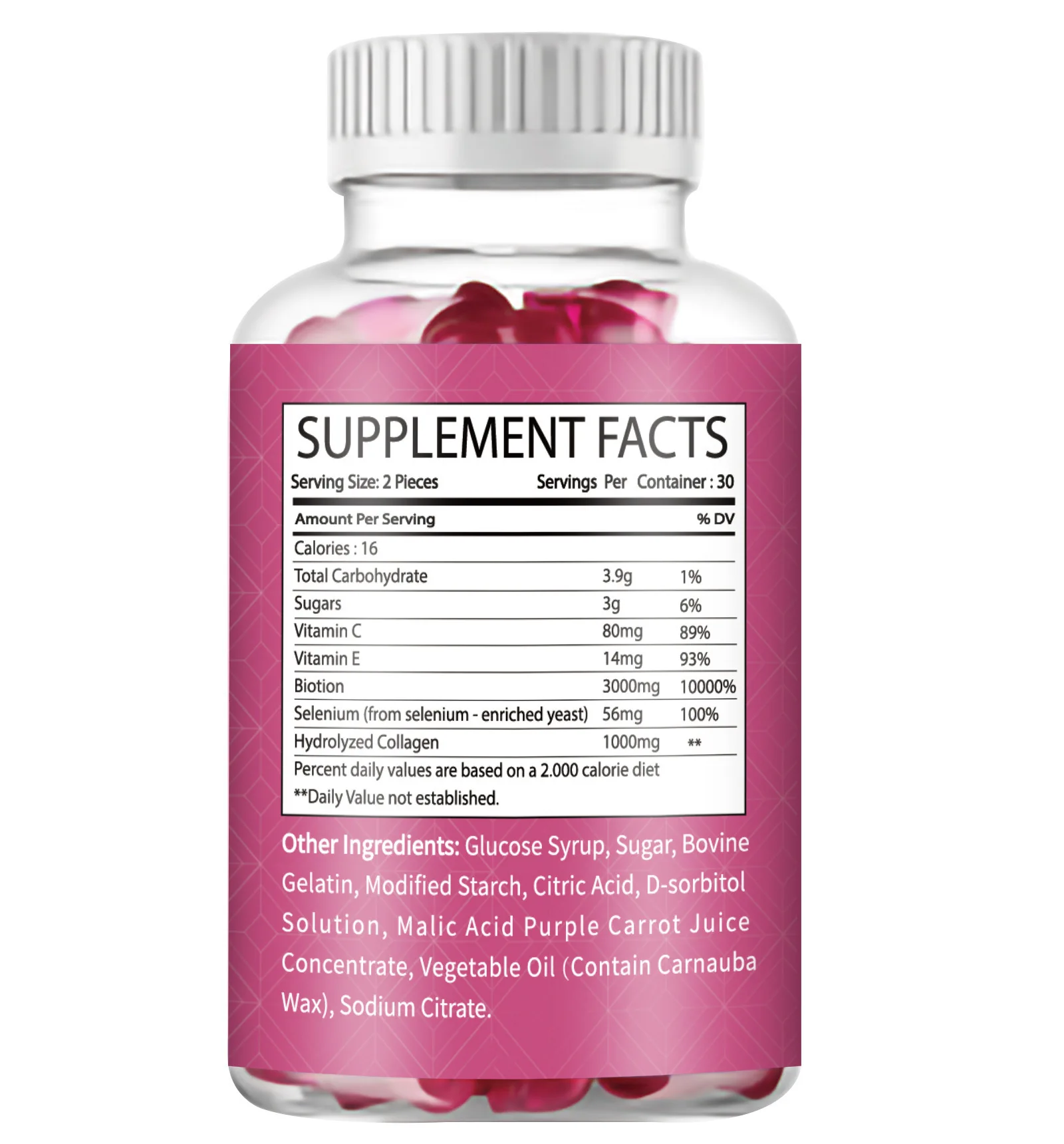 OEM/ODM Collagen Supplements Skin Whitening Collagen Vitamin C Gummy Beauty Hair Skin Collagen Gummies