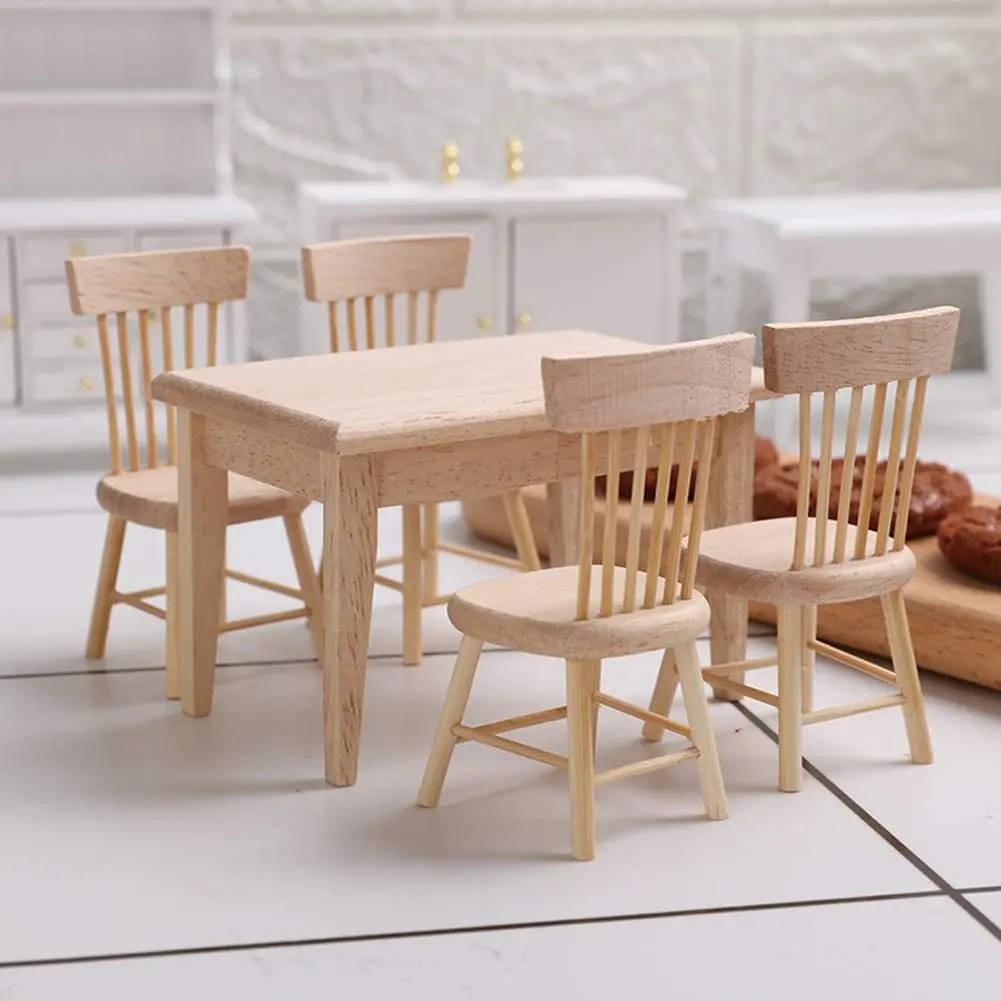 High Quality Wooden 1:12 Dollhouse Furniture Doll House Kitchen Miniature Dollhouse Accessories of Dining Room Accessory