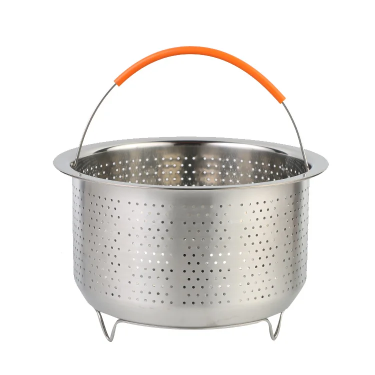 Hot Selling Kitchen Colander Steamers 304 stainless steel  Food Steamer Steam Basket with Handle