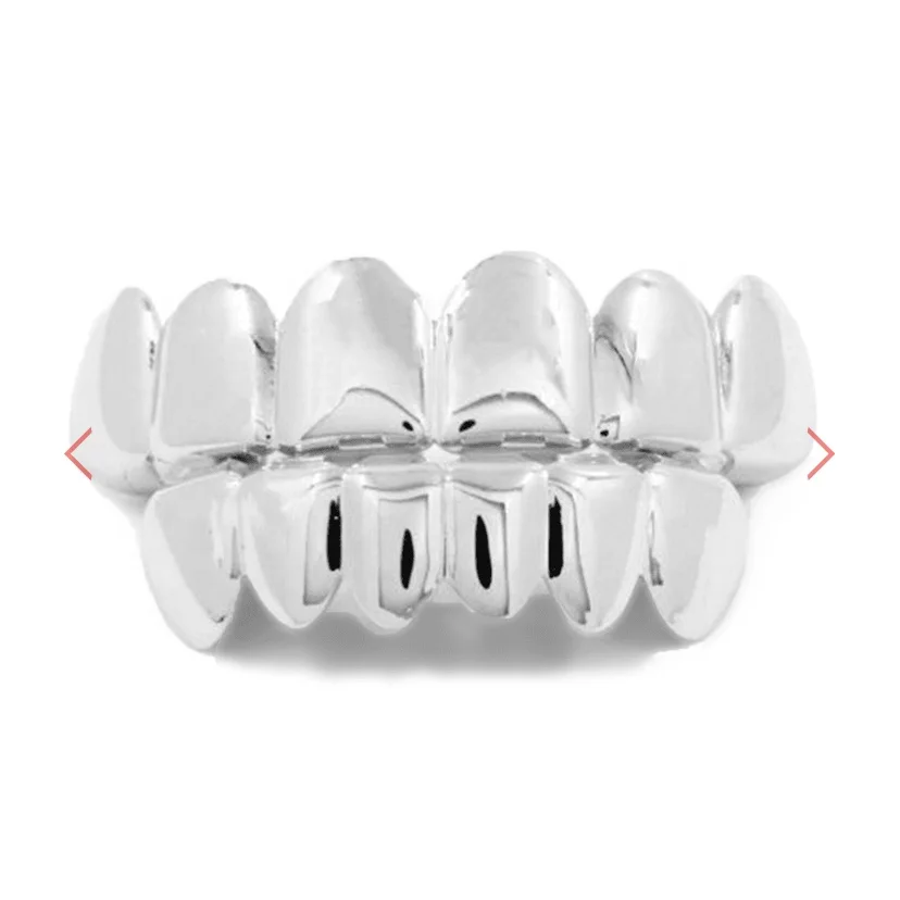 Топ и низ зуб Grillz стоматологический Хэллоуин косплей Зубы вампира хип-хоп золотые зубы