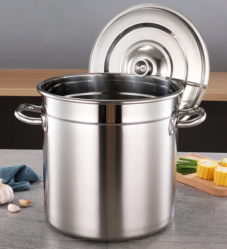 Heavy Duty Multipurpose 304 stainless steel stock pot 21L Cookware soup pot with steel lids