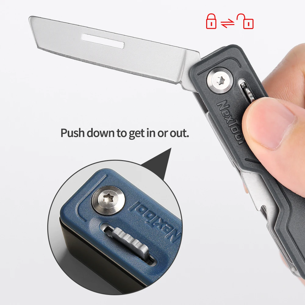NexTool 2022 New Product Full Locking system high quality portable Mini multi Functional Keychain Knife with phone holder