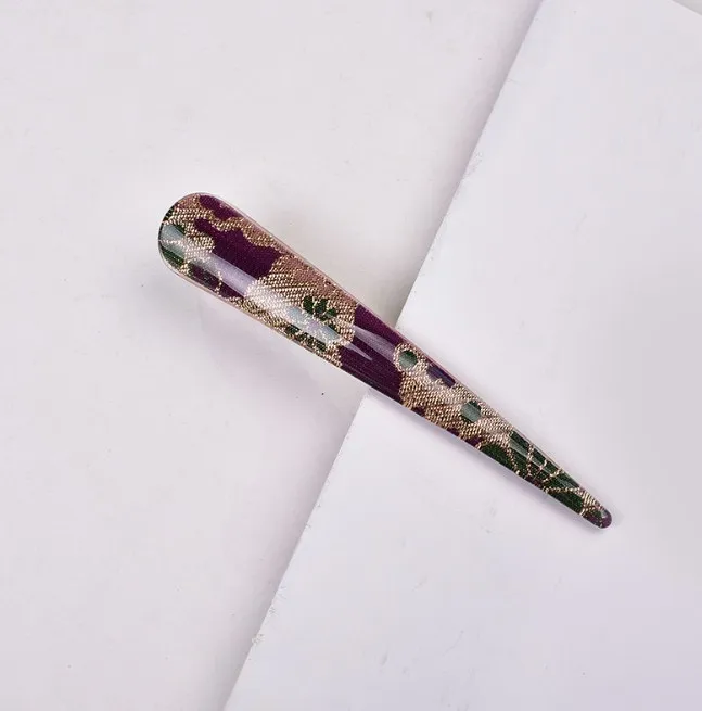 New creative hair accessories rhinestone duck beak with gold silk cloth acrylic ox horn with pan hair clip