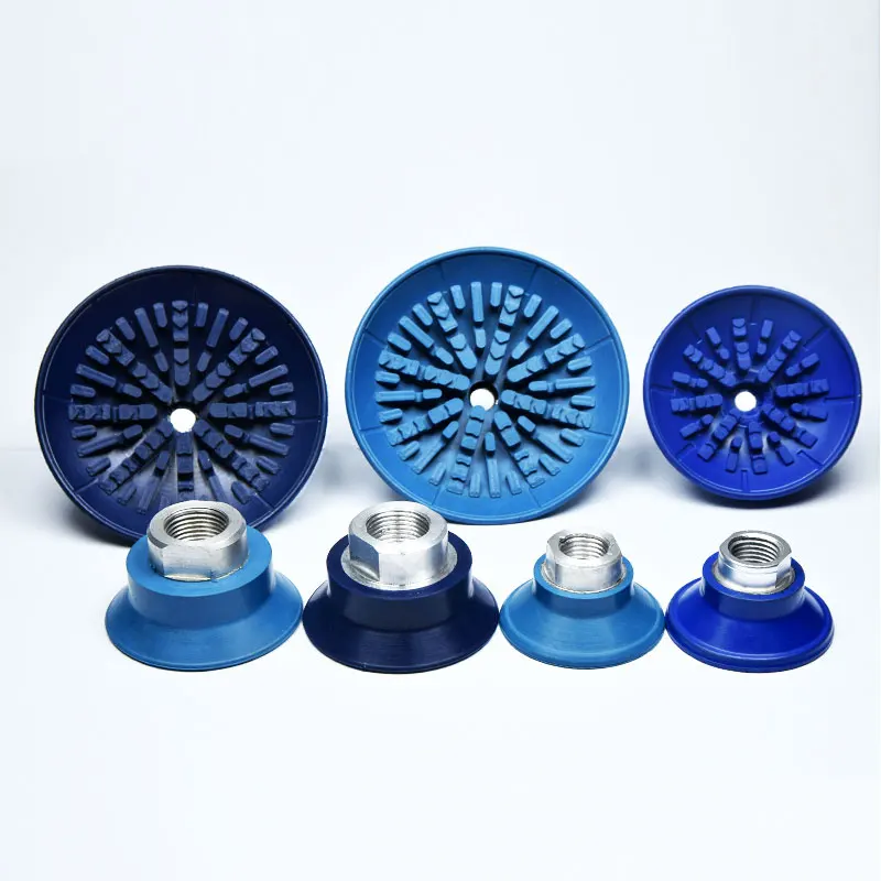durable blue support base metal sheet rubber vacuum suction cup with metal fitting