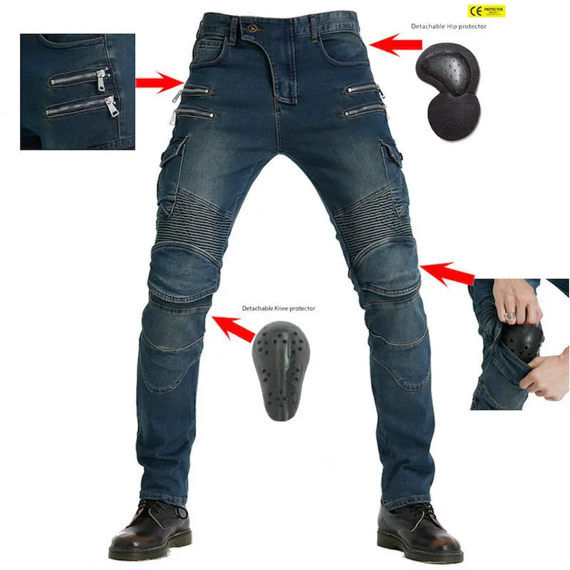 Pants Ce Armours Men Motorcycle Riding Jeans Pants Moto Jeans Protective Gear Mens Leather Motorcycle Pant Padded Trouser