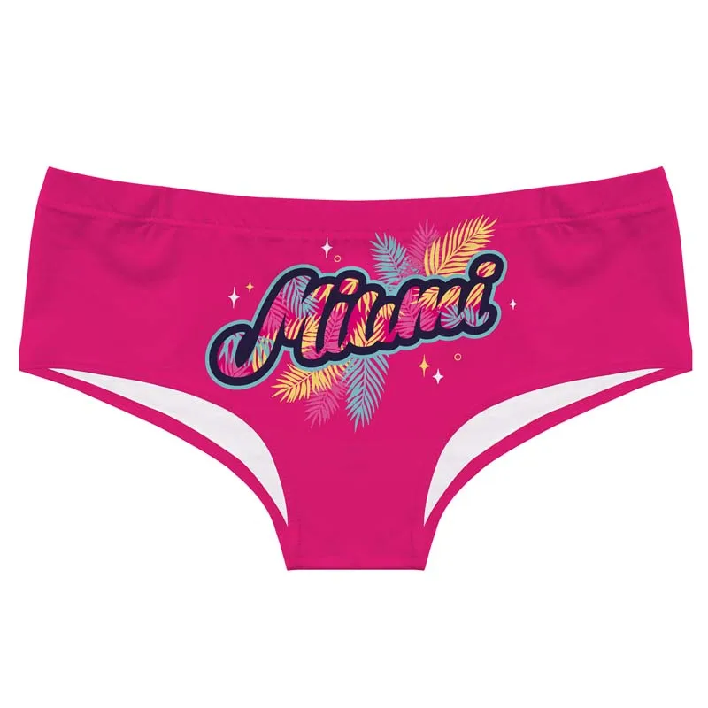 
Простые трусики Майами цвета фуксии популярный стиль приятное для кожи сексуальное женское нижнее белье для фитнеса 
