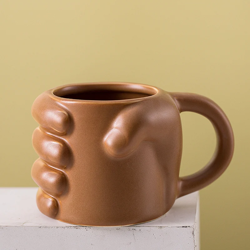 Custom Logo Colorful Novel Design Female Body Breast Shape Coffee Drinking Mug With Handgrip