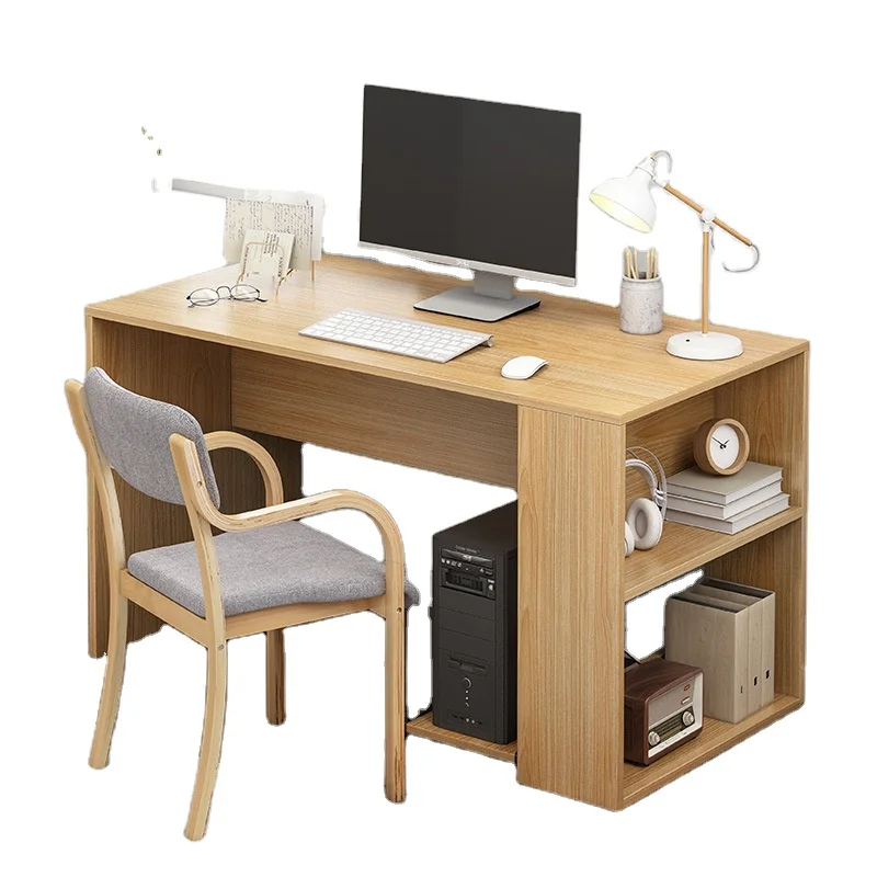 Modern computer desk with cabinet wood laptop computer table home office furniture writing table