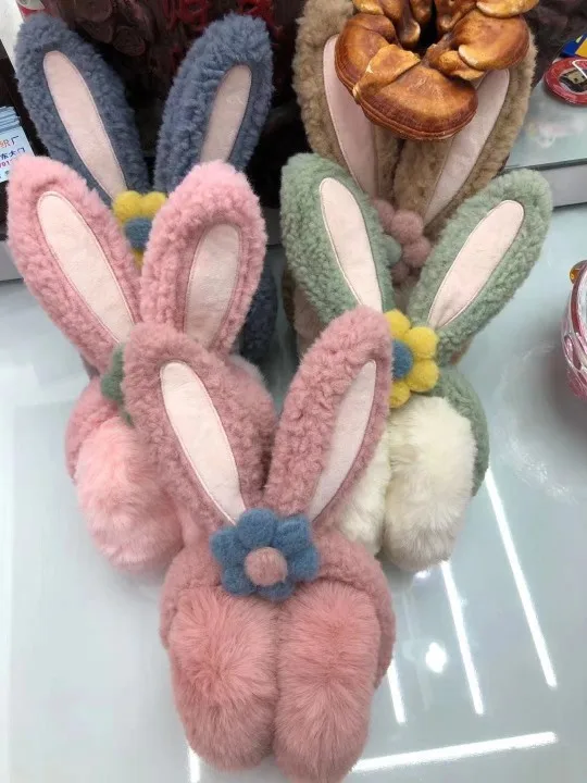 2021 Rabbit plush ear muffs female winter warm Korean version of the cute students ear cover