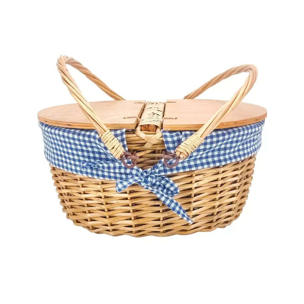 Cheap Wholesale Color Gift Baskets fruit Wicker Woven Storage gift Basket With Handles
