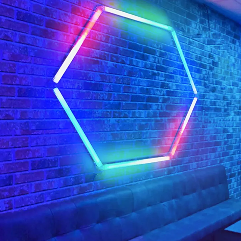 high quality indoor connectable hexagon rgb led light 1 grid dc24v 12w rgb hexagonal grid honeycomb lights