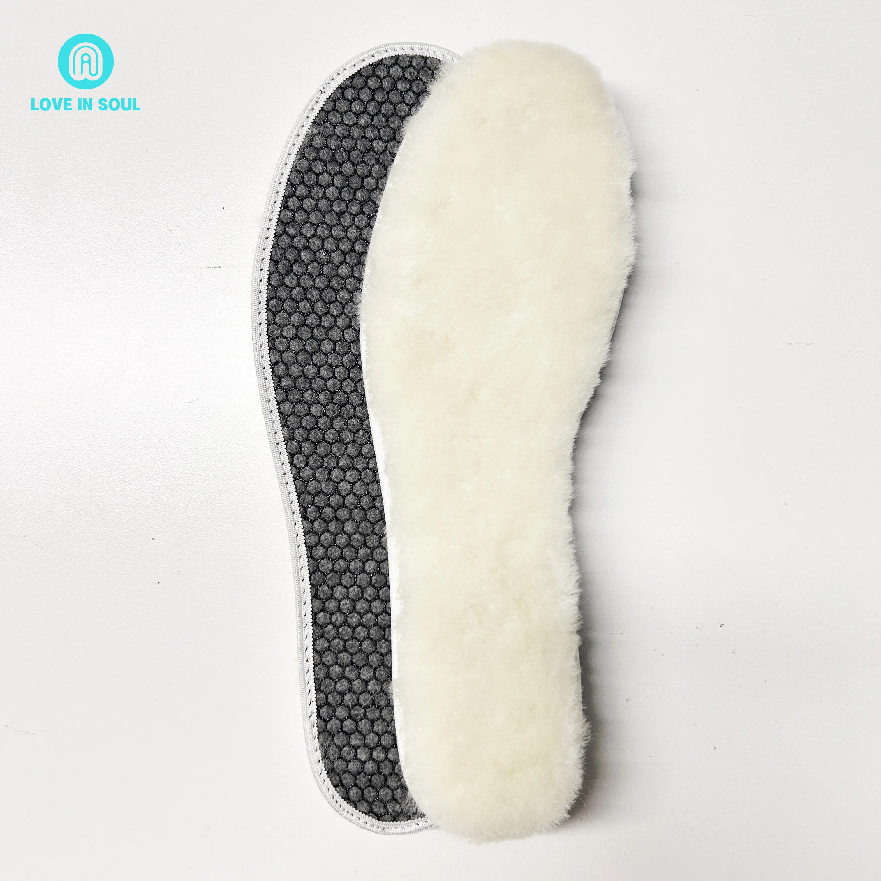Wool Insole Genuine Sheepskin Fur Insole for Winter Warmth and Cold Snow Boots Cotton Insoles