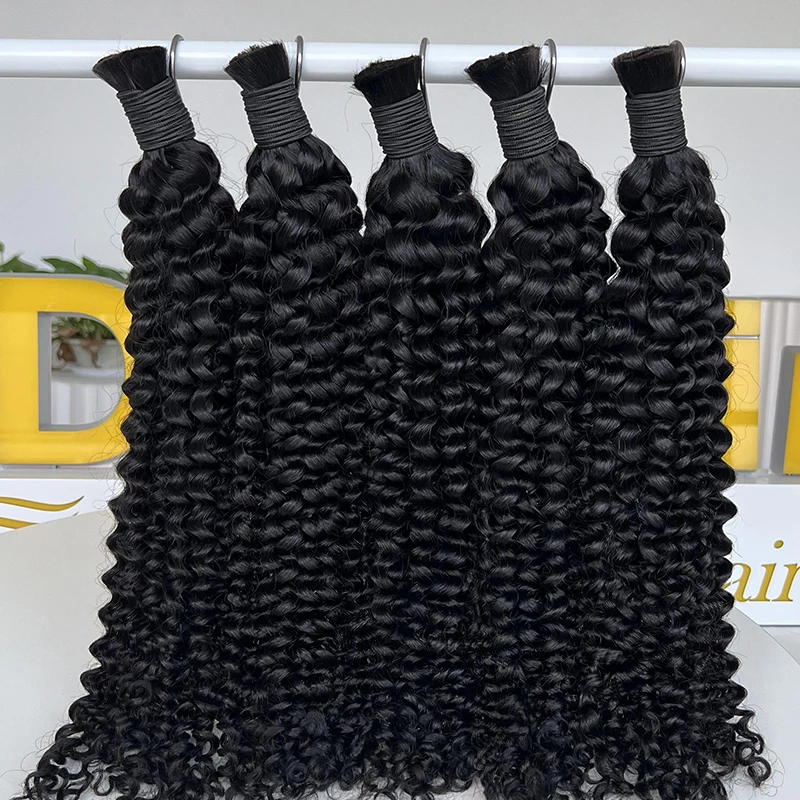 Bulk Hair Extensions 10A Grade Raw Vietnamese Deep Curly No Weft Bulk Human Hair Braiding Hair