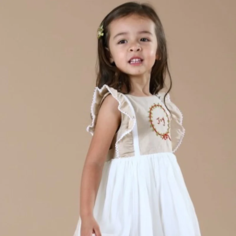 Wholesale pink Handmade embroidery dress kids remake dress for kids girls 2 to 14 years old baby dresses