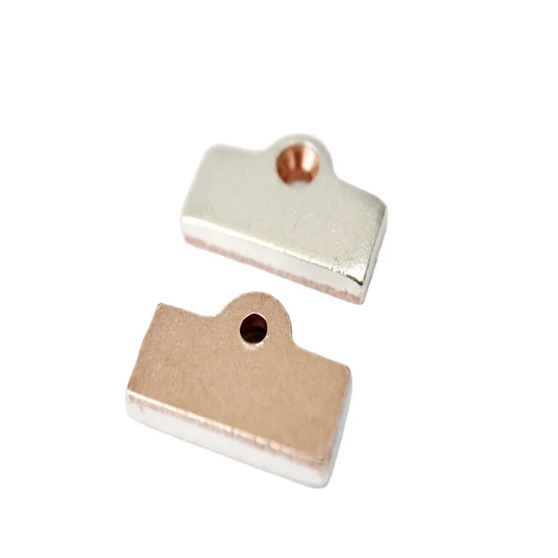 Silver and Copper Silver contact Rectangle Tips with a hole
