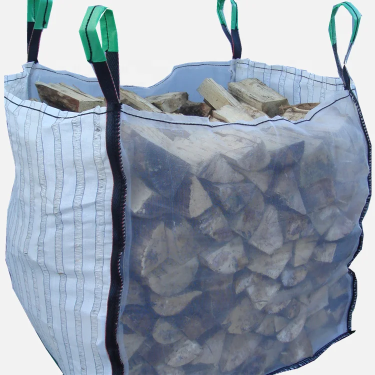 
factory price breathable mesh log Firewood packing wood Bag Big Ventilated Bulk Bag 