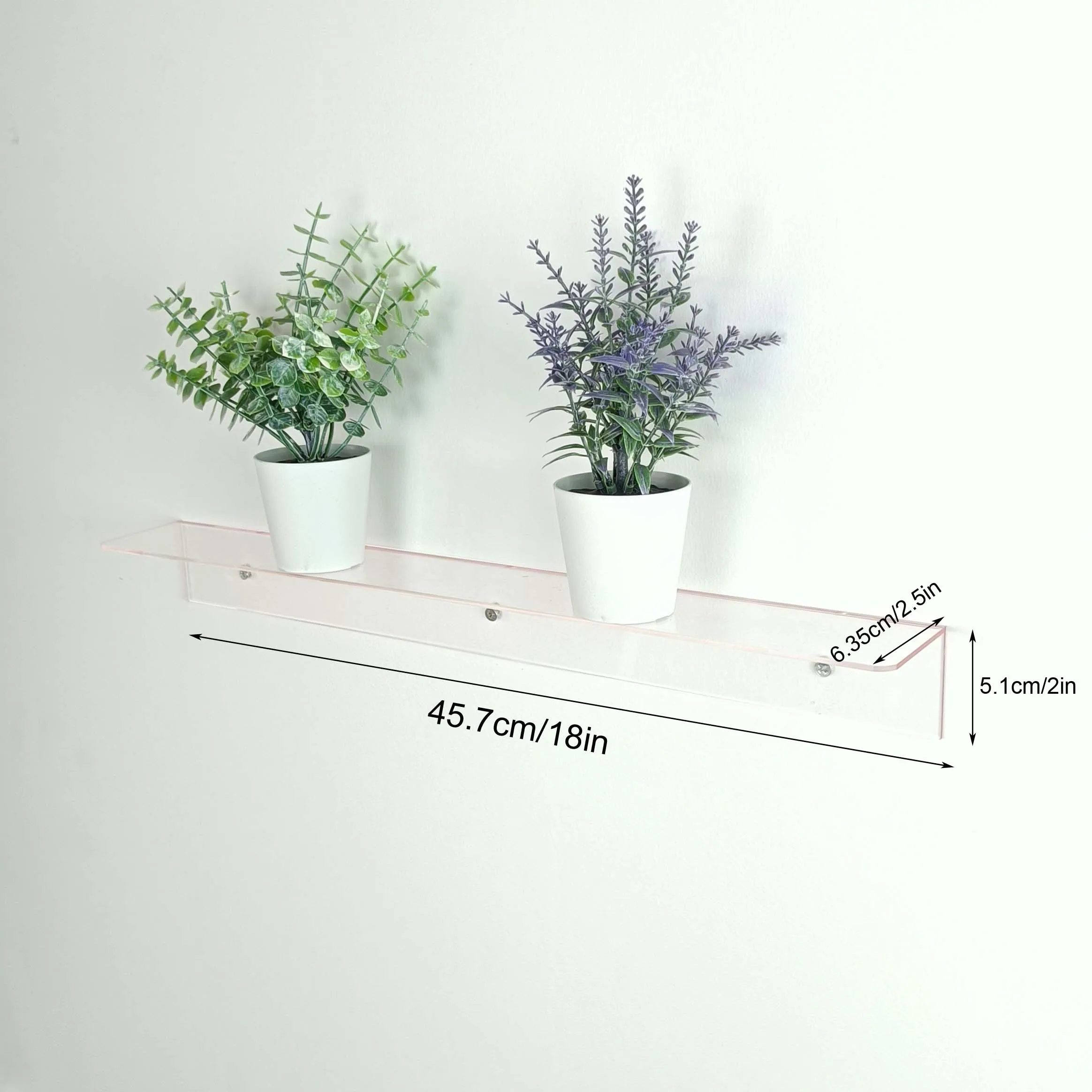 Premium Home Storage Shelves Display Organizer Acrylic Floating Wall Shelf for Bathroom Retail Hanging Rack