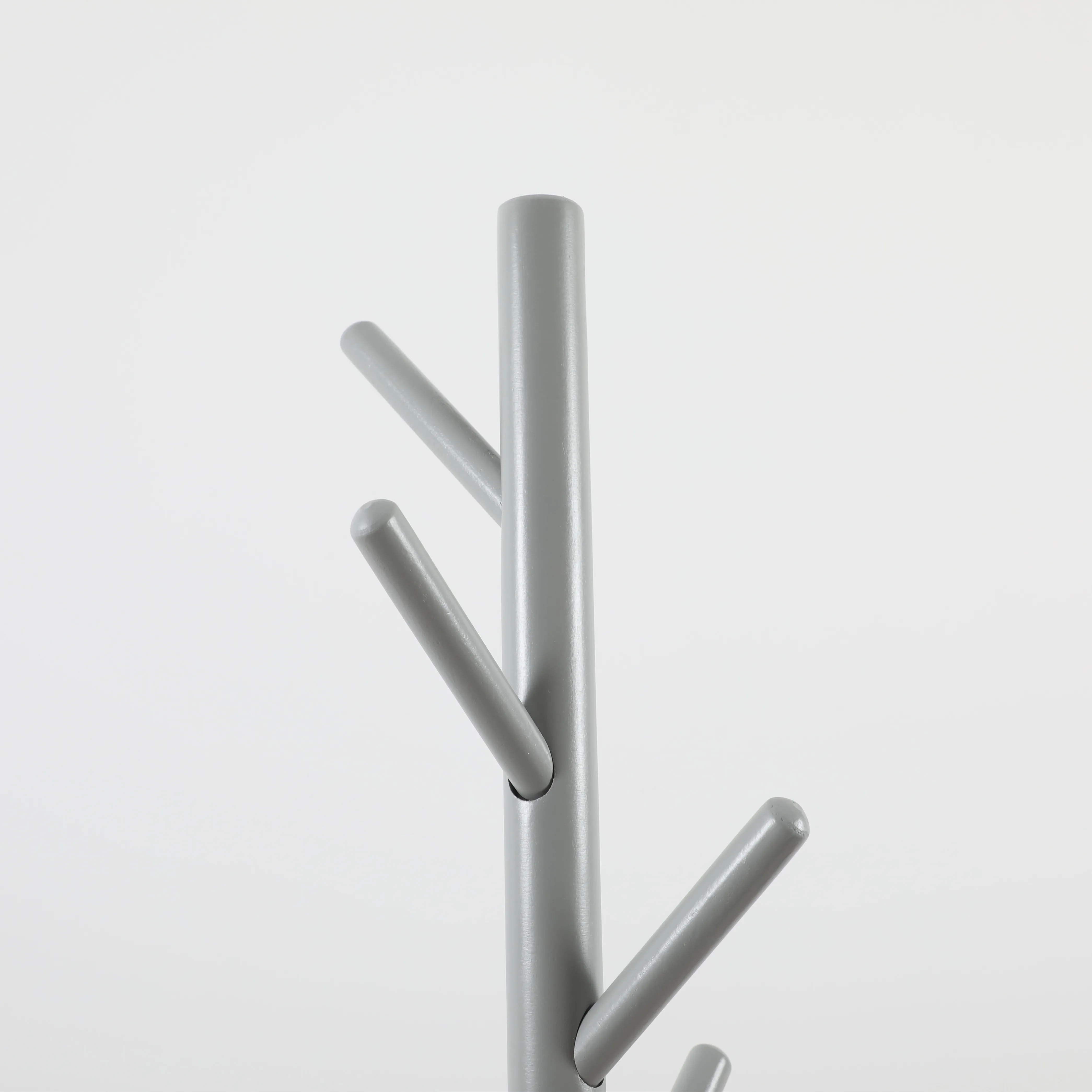 Wholesale Bedroom Living Room Furniture Modern Light Grey Assembled Standing Wooden Coat Rack
