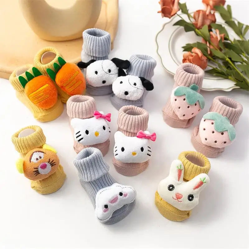  Новые детские чулки для кукол 3D модные милые Мультяшные куклы с животными мягкие дышащие хлопковые нескользящие