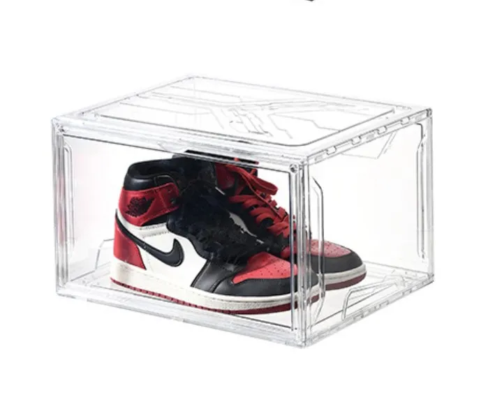 Высокое качество прозрачная тапки чехол для хранения Магнитный открытые по бокам: 6-стронние Кубики-прозрачная коробка обуви