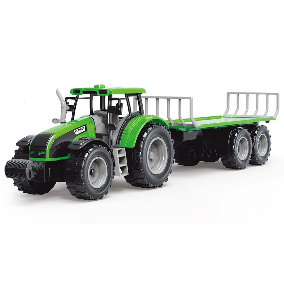 Multifunctional Inertial Sliding 1/32 Scale Model Farm Toy Tractor Model With Trailers