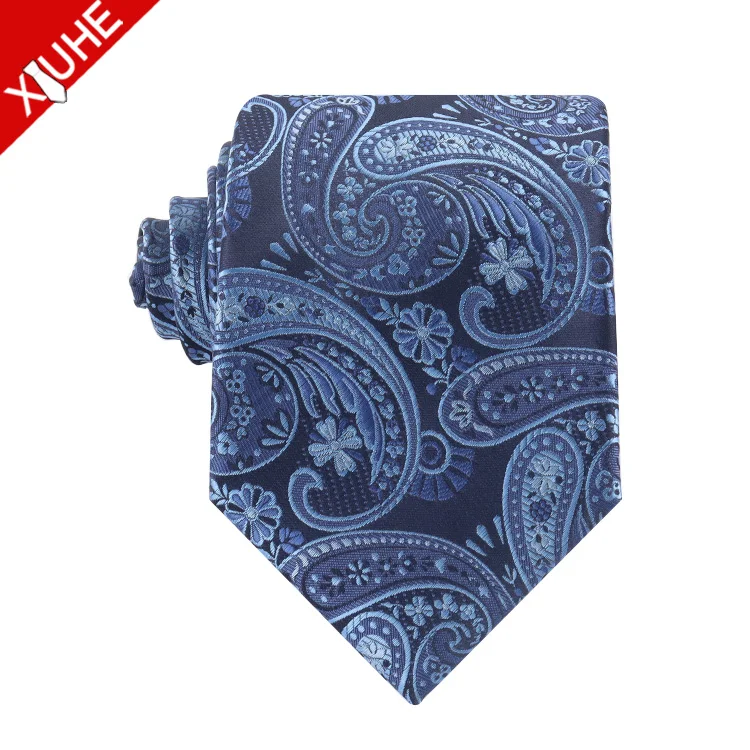 New Design Necktie Jacquard Floral Fashion Silk Tie Custom Paisley Pattern Polyester Mens Ties