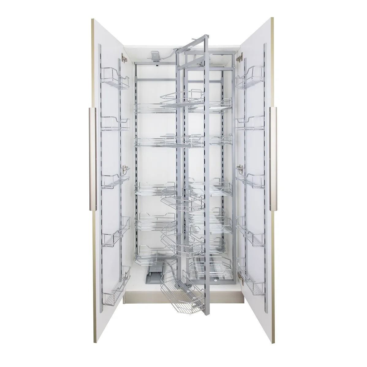 High kitchen cabinet with two sides  storage basket storage basket smooth guide rail pull basket Custom kitchen organizer