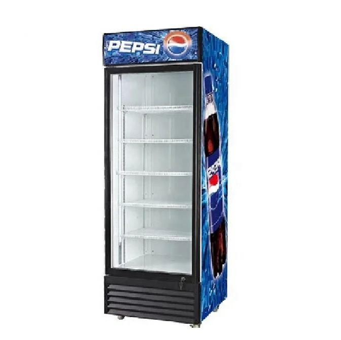 Коммерческий супермаркет однодверный мини-холодильник Pepsi стеклянный дисплей с морозильной