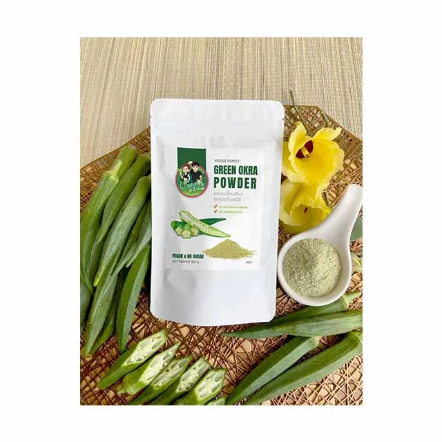 Green Okr Powder Made From Fresh Vegetables From Thailand No Sugar Vegan Organic No Color No Favors No Preservative