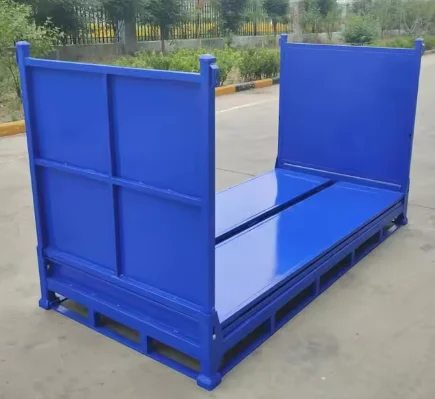 Customized Metal Container Foldable Durable Zinc Plated Industrial IBC MB5 Box MB6  Pallet Box For Tires Rubber Factory